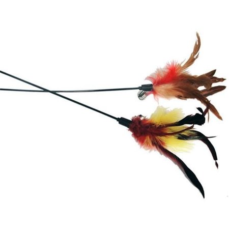 IMPERIAL CAT Imperial Cat 01155 25" L Feather Wand - Pet Toy 1155